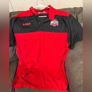 Nike Red and Black Dri-FIT OSU Polo